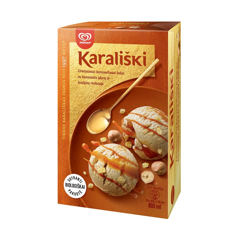 Ledai KARALIŠKI  karameliniai 800ml/420g