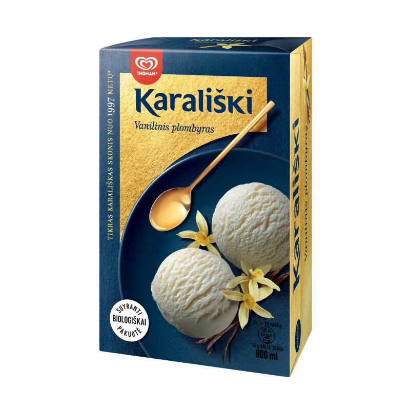 Ledai ''Karališki'' vanilinis plombyras, 800ml/385g
