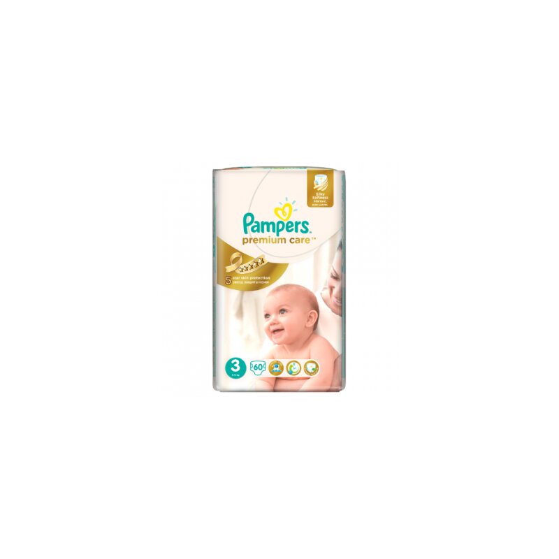 Sauskelnės PAMPERS Premium Care, 3 dydis, 60 vnt.